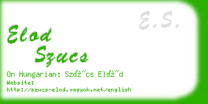 elod szucs business card